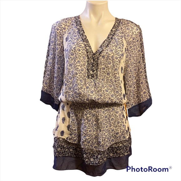 Joie Dresses & Skirts - Joie Blue and white floral BoHo mini dress-